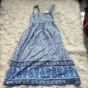 J. Crew Blue and White Paisley Maxi Dress